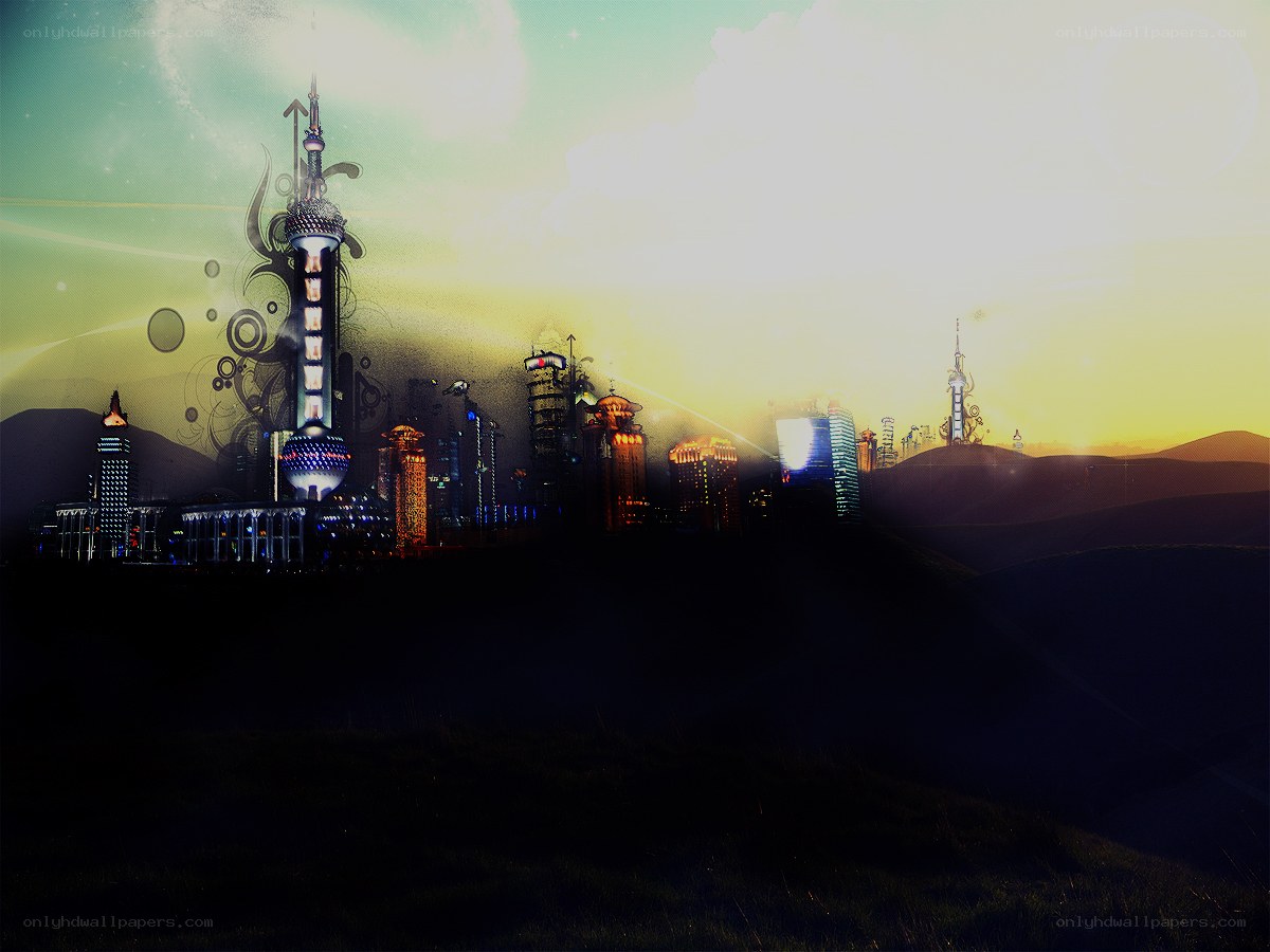 futuristic city skyline
