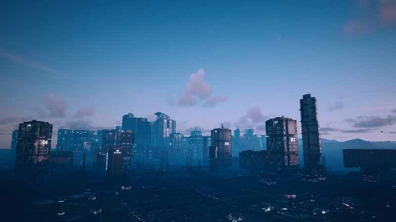 Futuristic City Skyline — Blue, Dramatic, Night, 3d Render