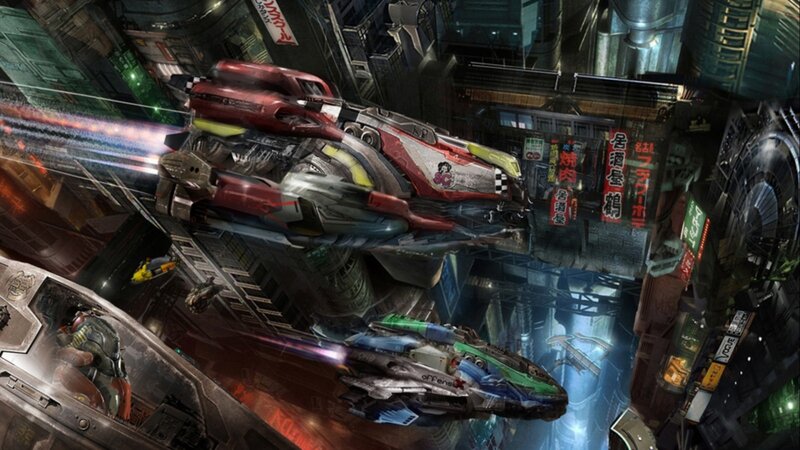 futuristic city space battle