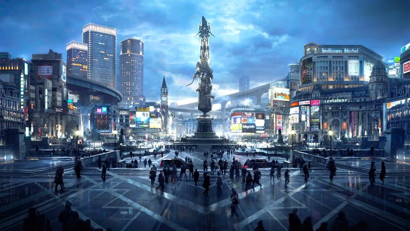 Futuristic City Square