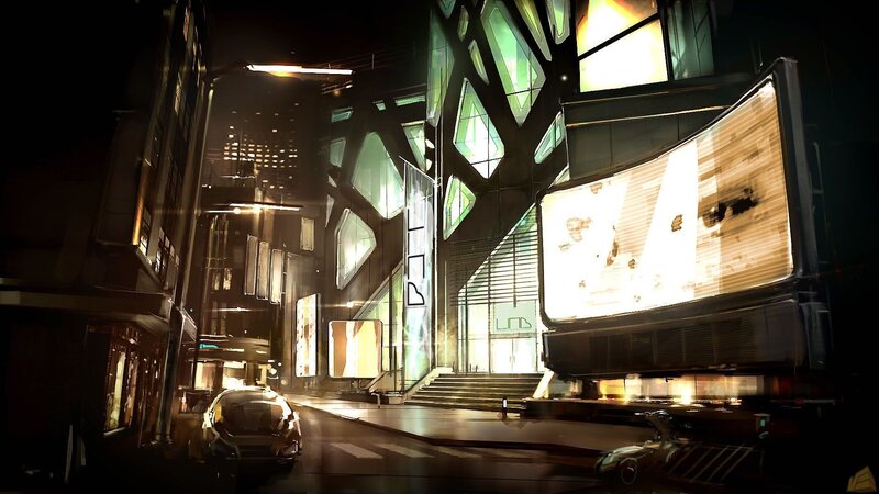 Futuristic City Street — Black, Dark