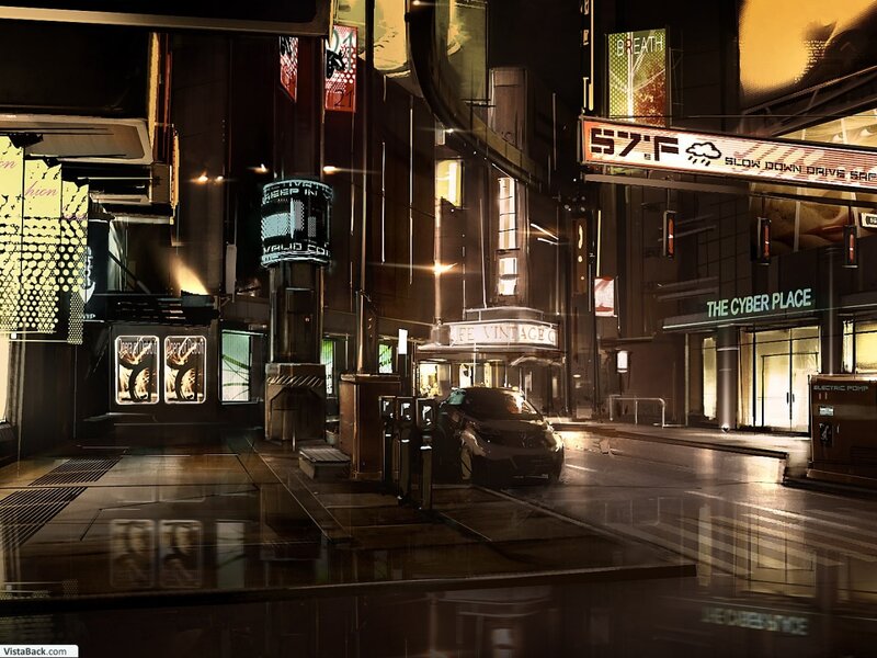 Futuristic City Street — Black