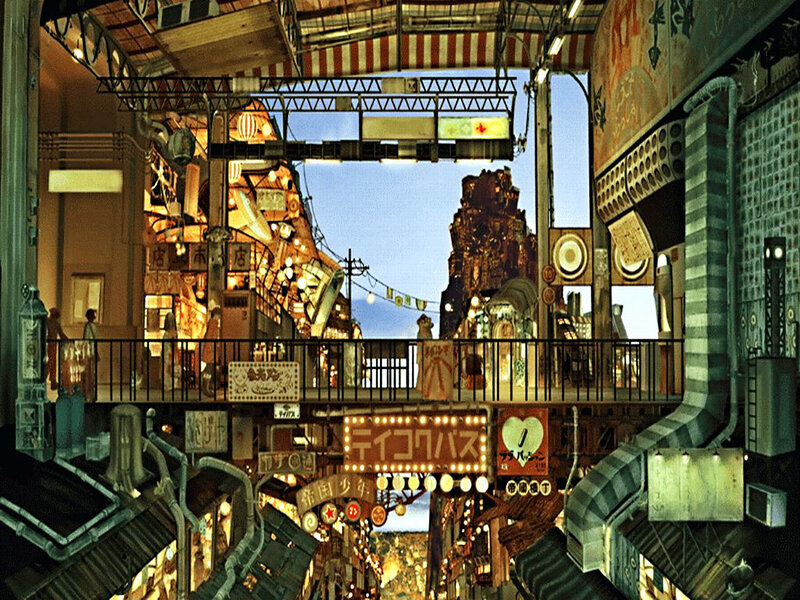 Futuristic City Street — Blue, Dystopian, Night