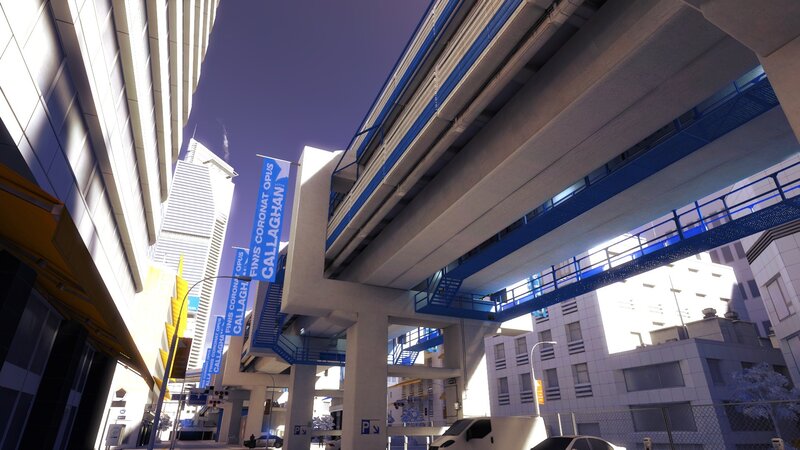 Futuristic City Street — Blue, Urban