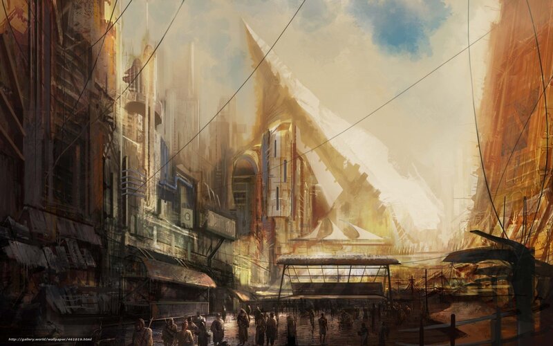 Futuristic City Street — Brown, Dramatic, Afternoon