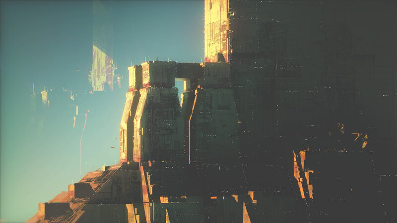 Futuristic City Structure — Blue, Dramatic