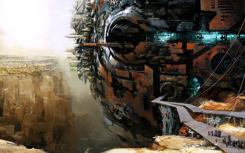 Futuristic City Structure — Brown, Dramatic