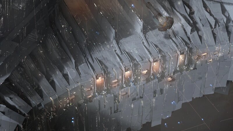 Futuristic City Structure — Gray, Dramatic