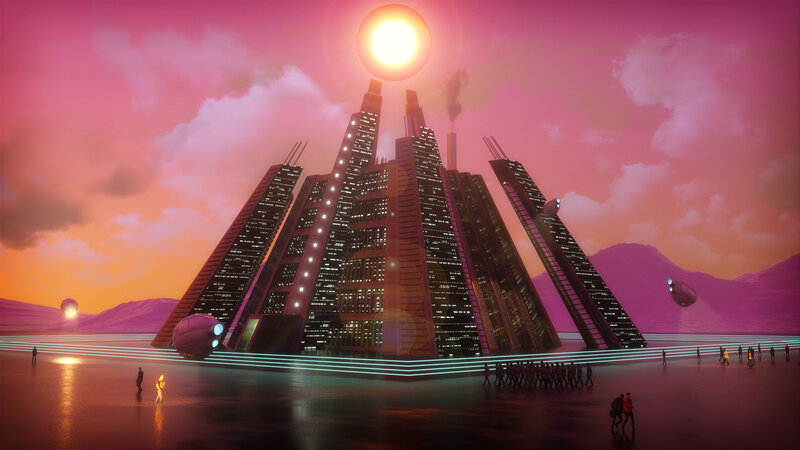 Futuristic City Structure — Pink