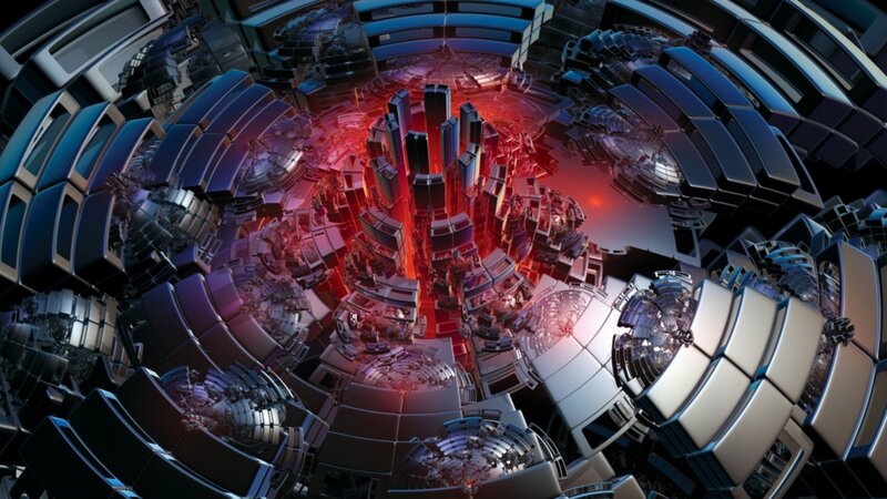 Futuristic City Structure — Red