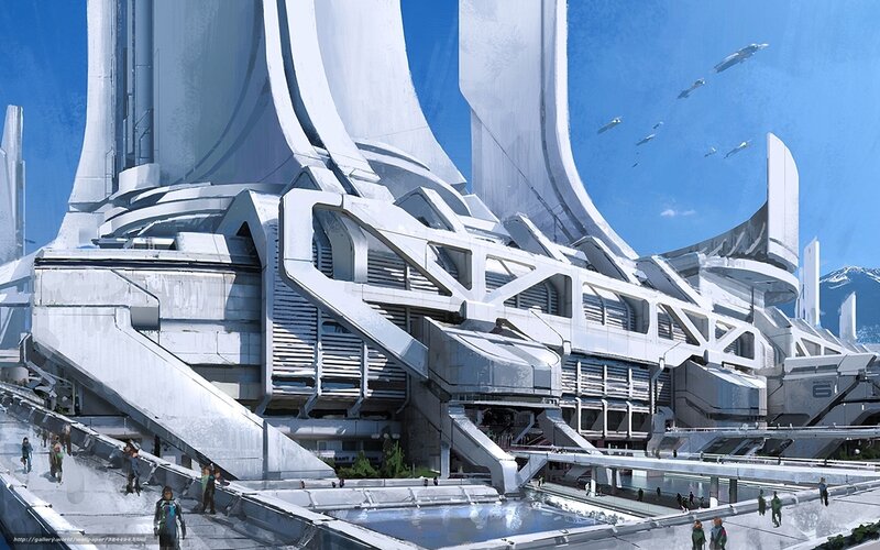 Futuristic City Structure — White