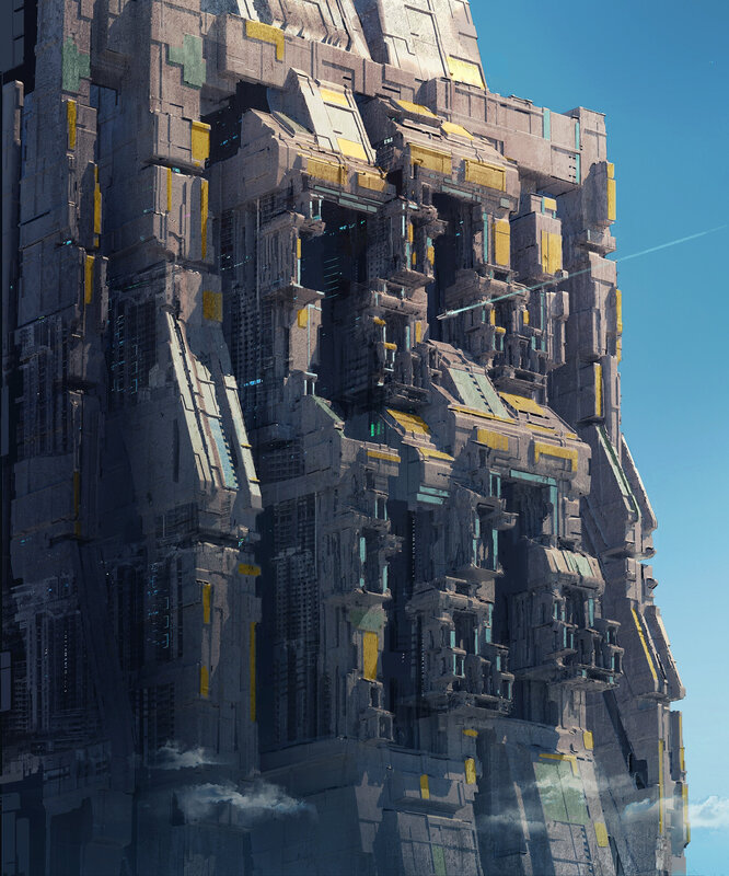 Futuristic City Tower — Gray