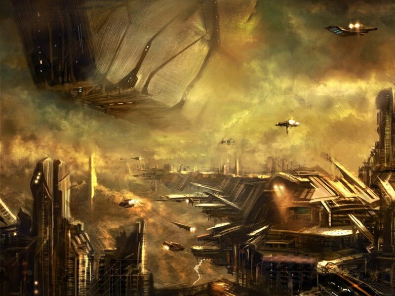 Futuristic City under Attack — Yellow