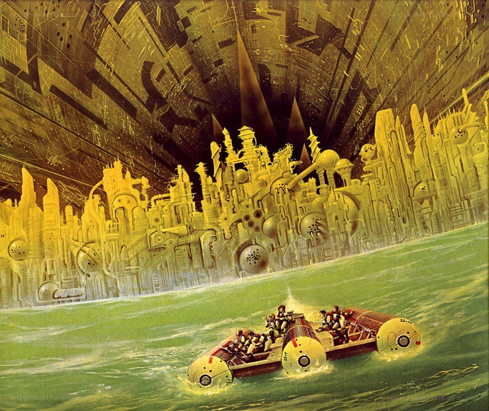 futuristic city under dome