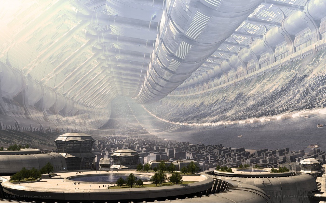 futuristic city under dome