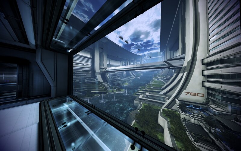 futuristic city view from window