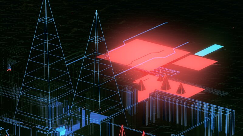 Futuristic City Wireframe