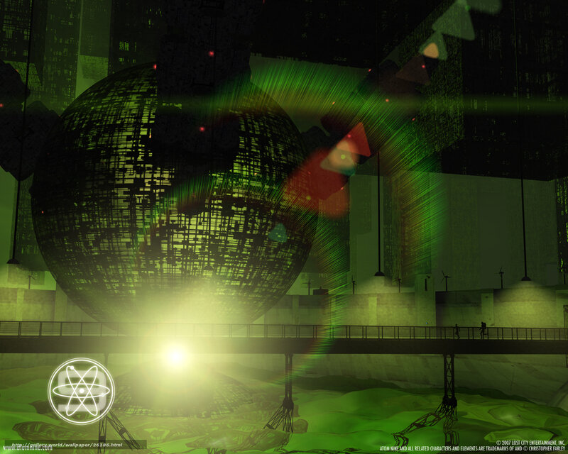 futuristic city with glowing sphere