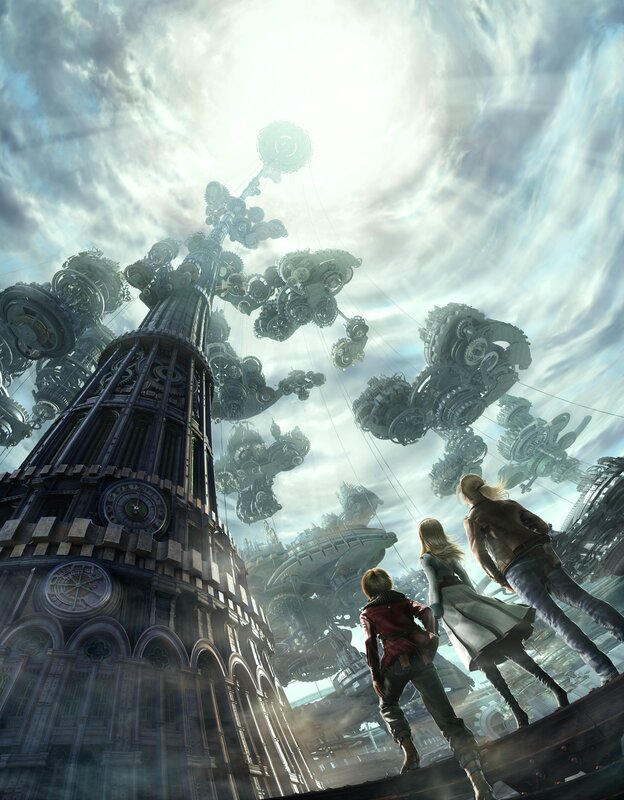 futuristic city with mechanical towers