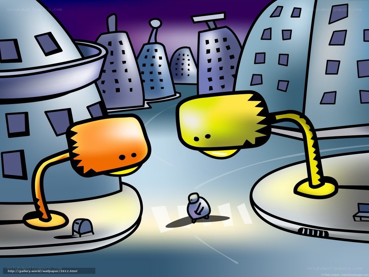 futuristic city with robots