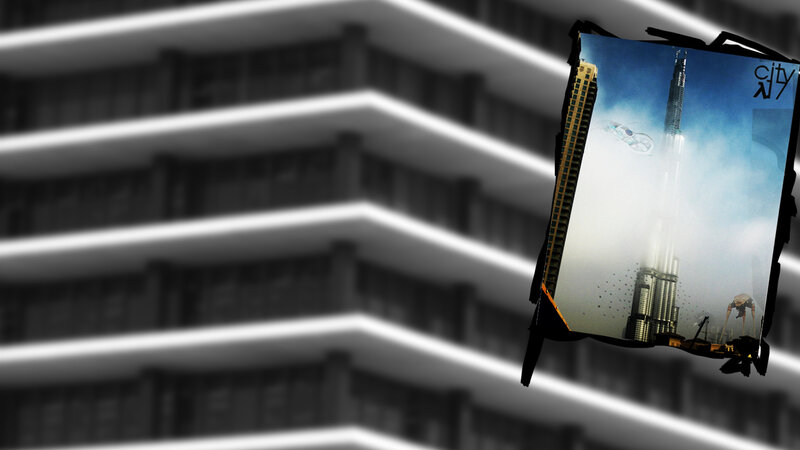futuristic city with skyscraper