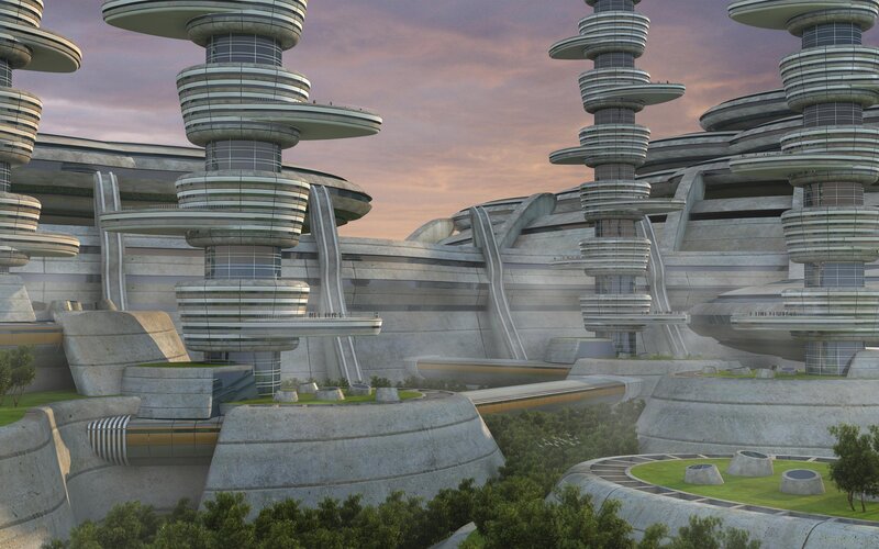 futuristic cityscape architecture