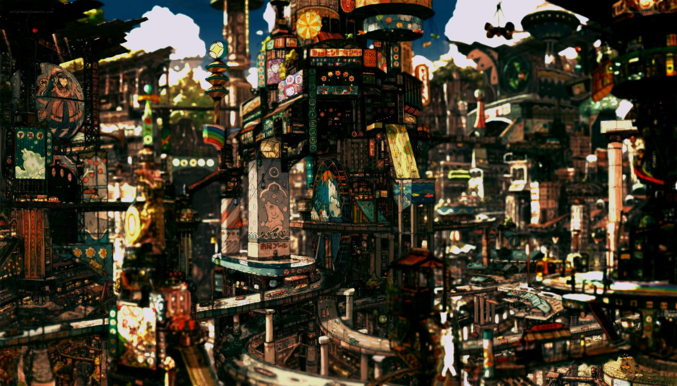 futuristic cityscape artwork