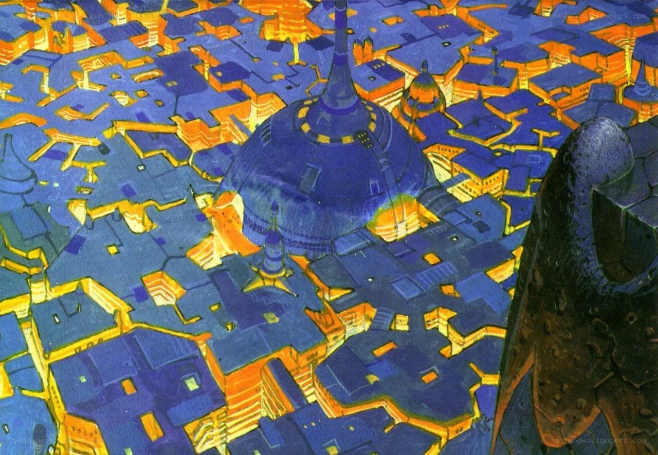 futuristic cityscape artwork