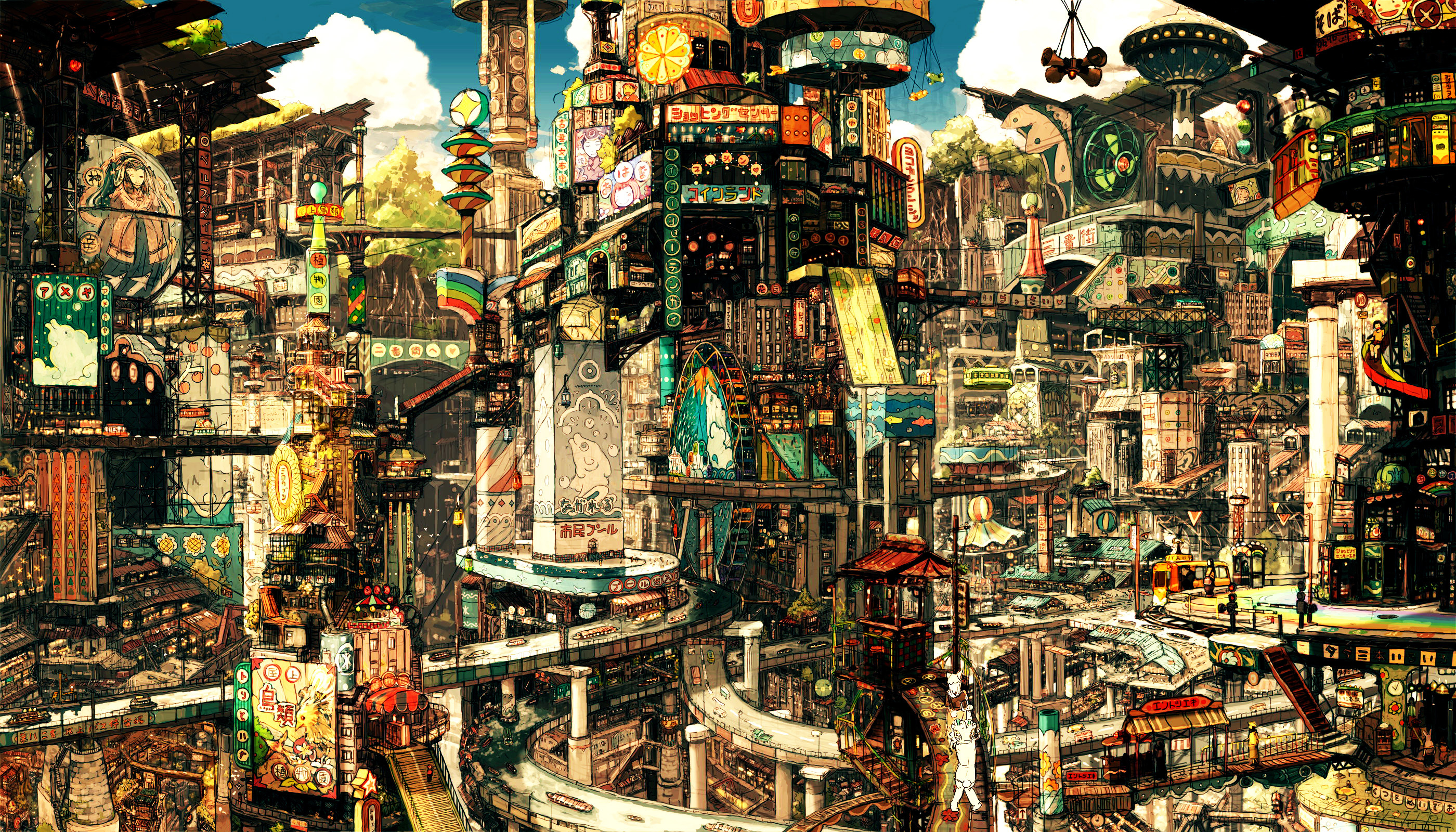 Futuristic cityscape artwork