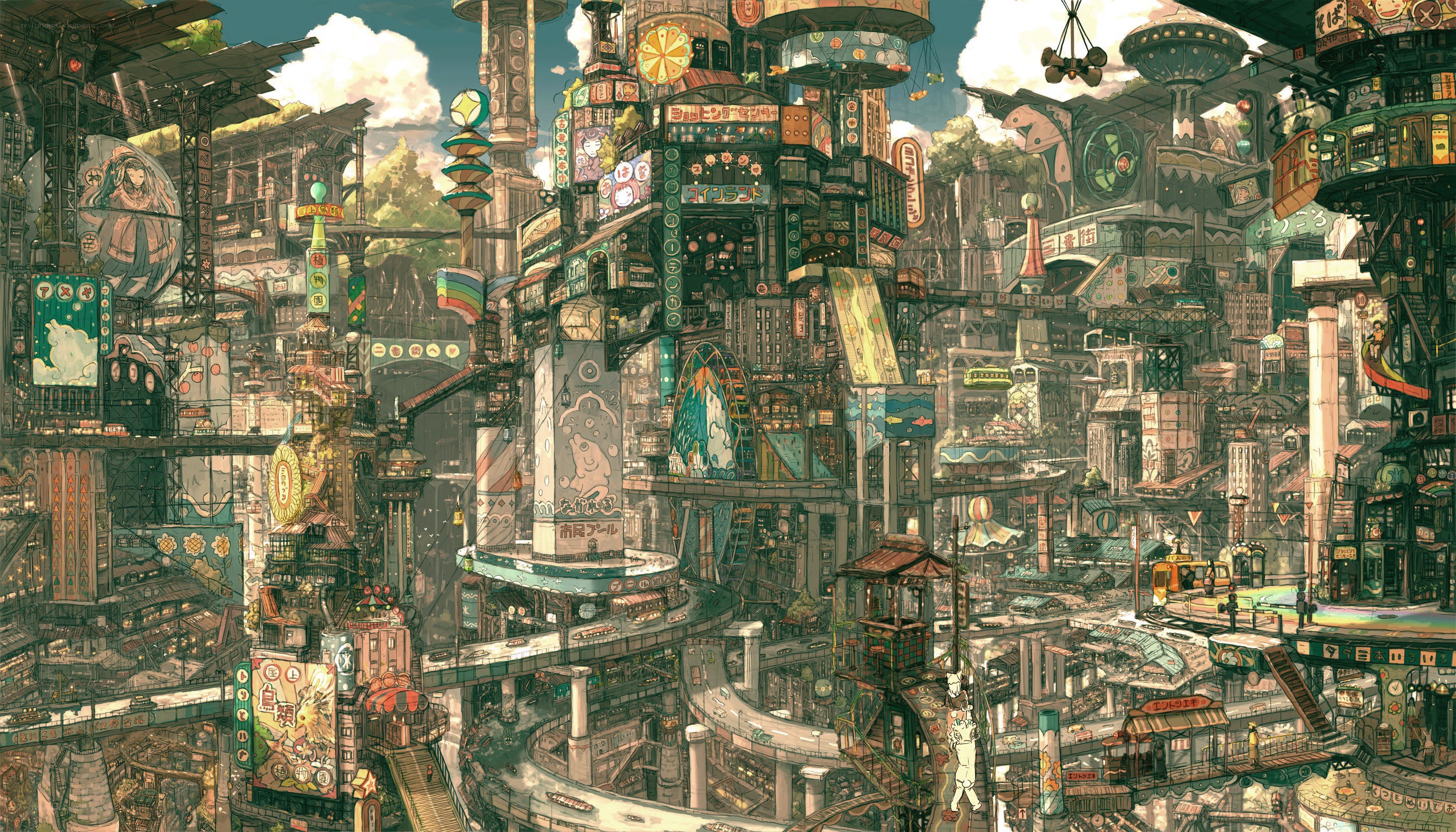 Futuristic cityscape artwork