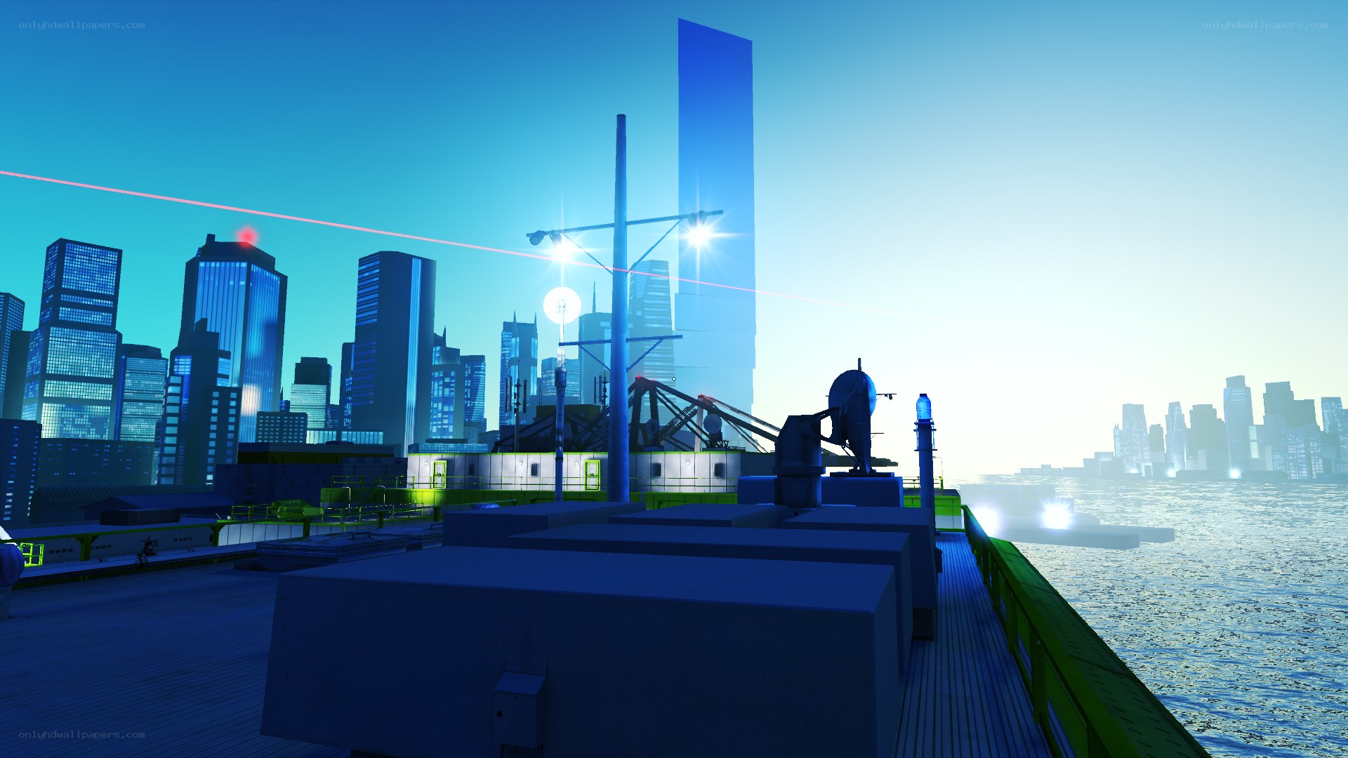 futuristic cityscape at dawn
