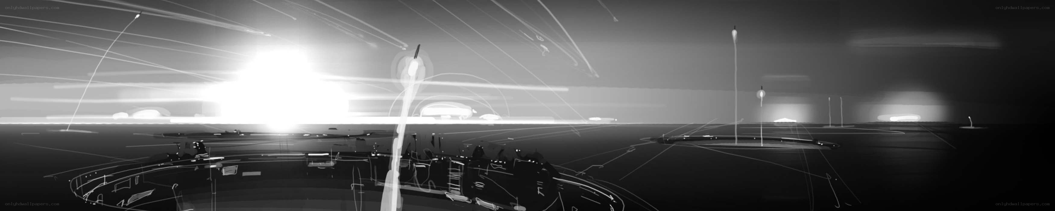 futuristic cityscape at dawn