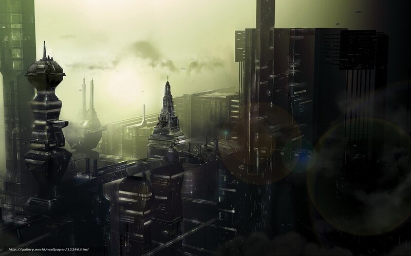 futuristic cityscape at dawn