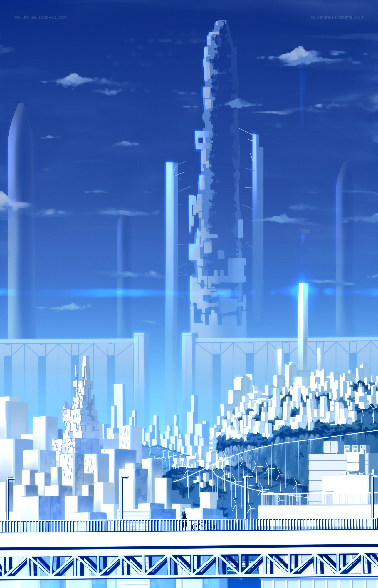 futuristic cityscape at dusk