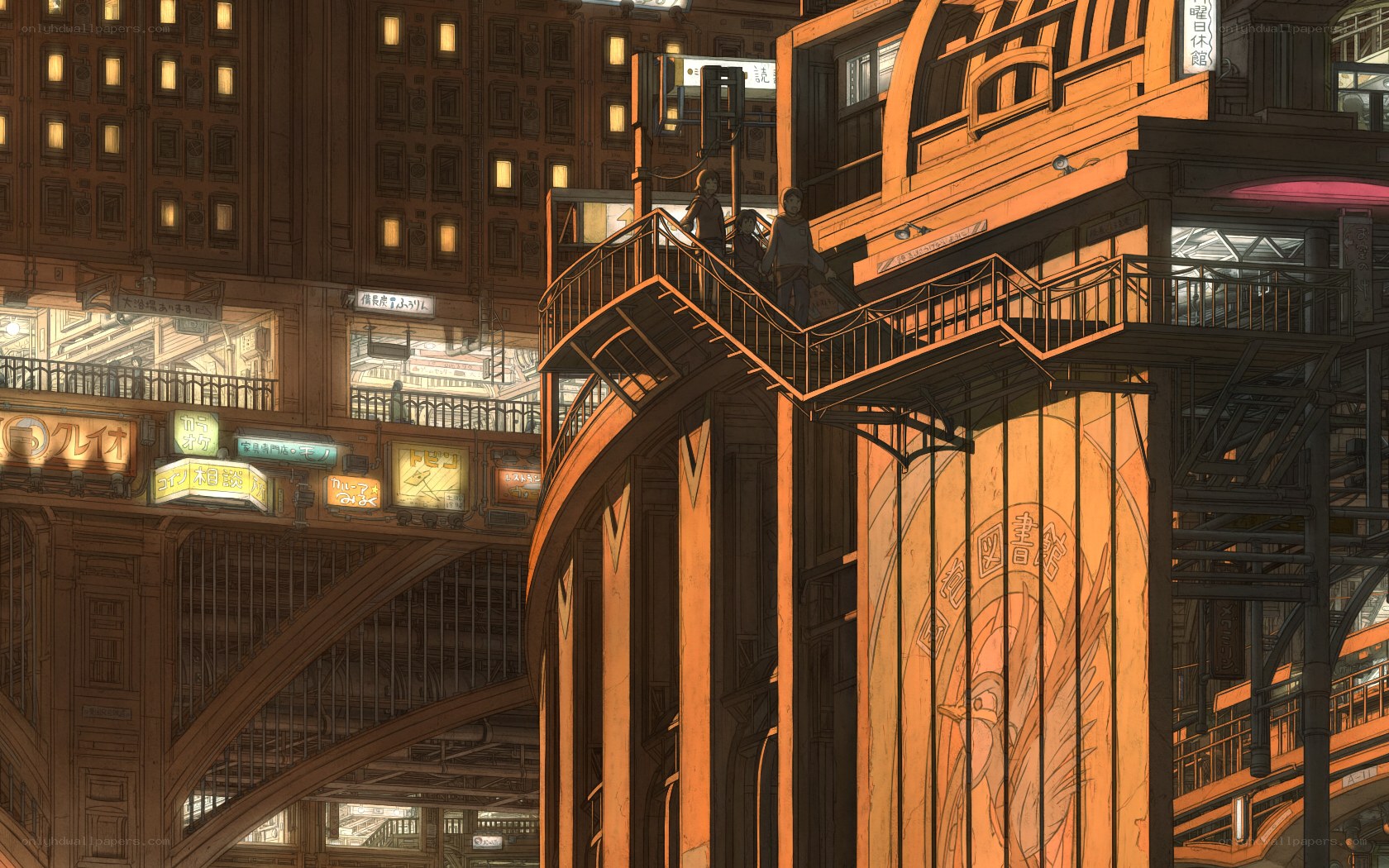 futuristic cityscape at dusk