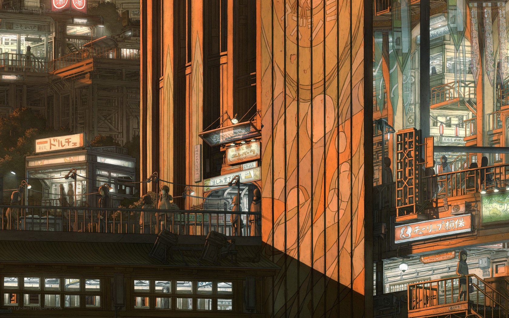 futuristic cityscape at dusk