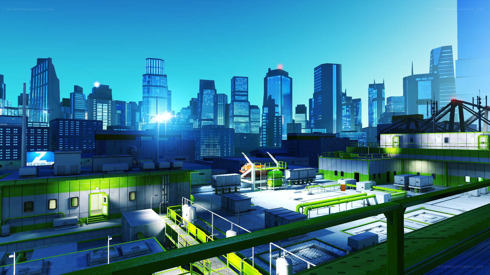 futuristic cityscape at dusk