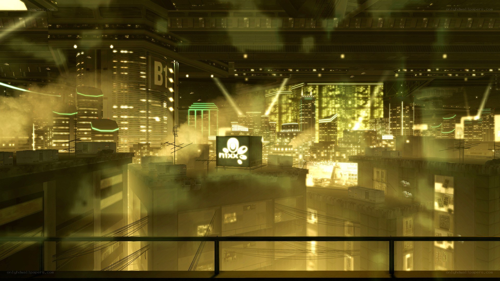 futuristic cityscape at night
