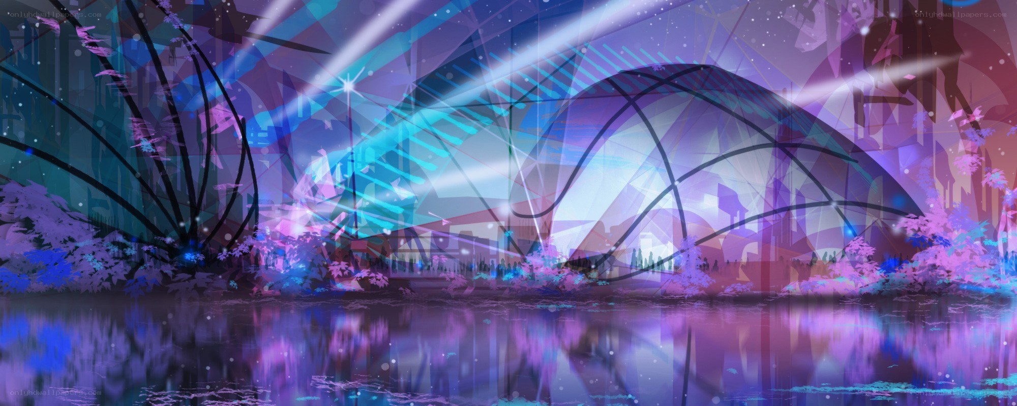 futuristic cityscape at night
