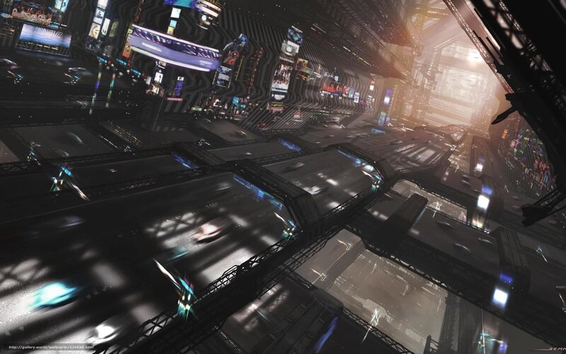 futuristic cityscape at night