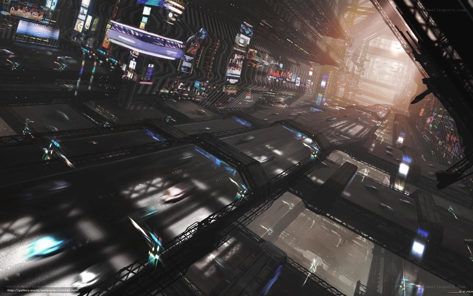 futuristic cityscape at night
