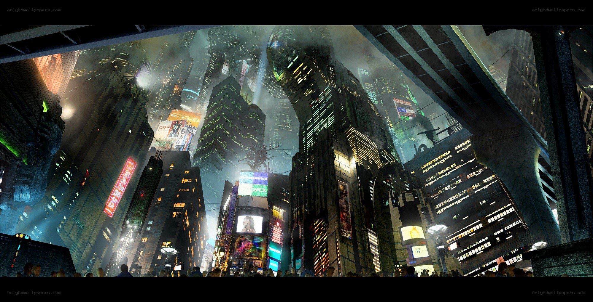 futuristic cityscape at night