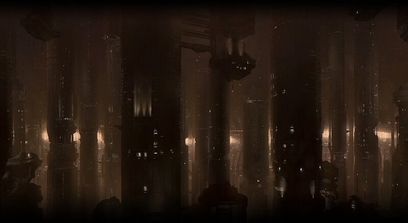 futuristic cityscape at night