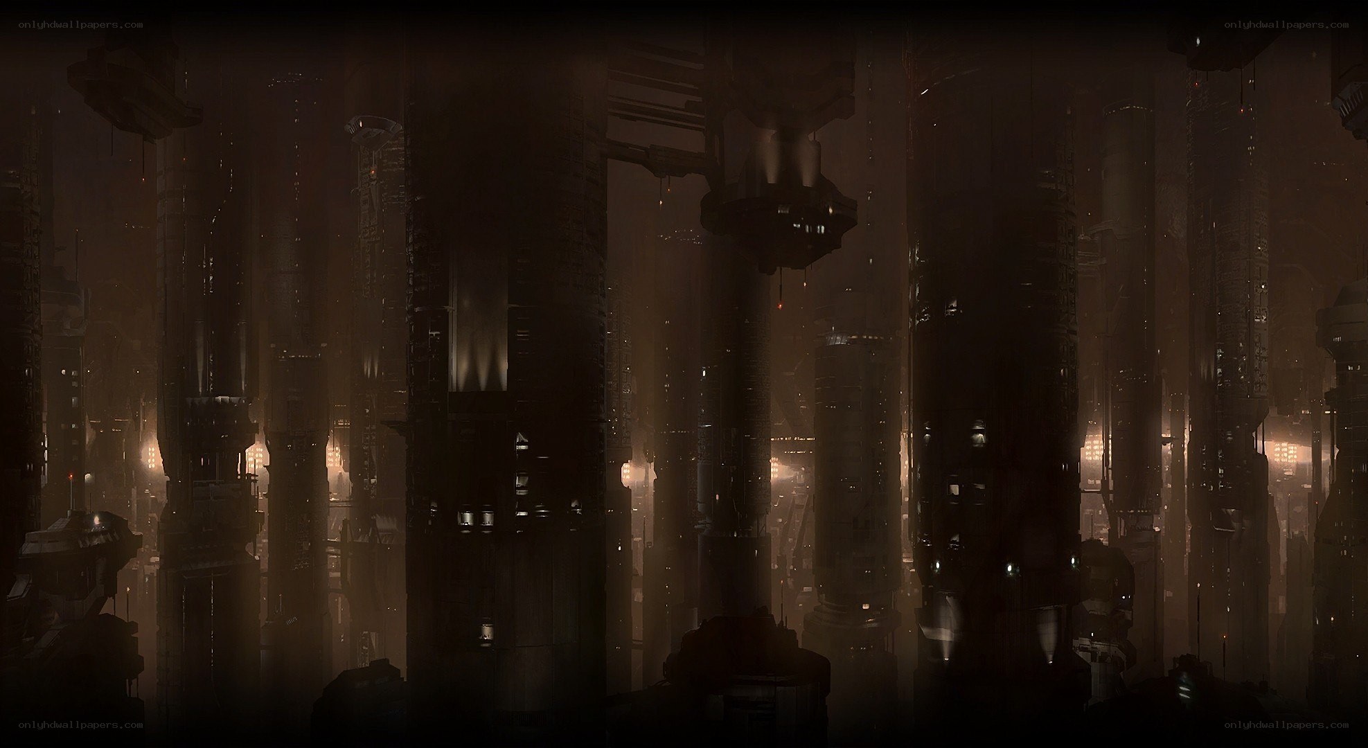 futuristic cityscape at night