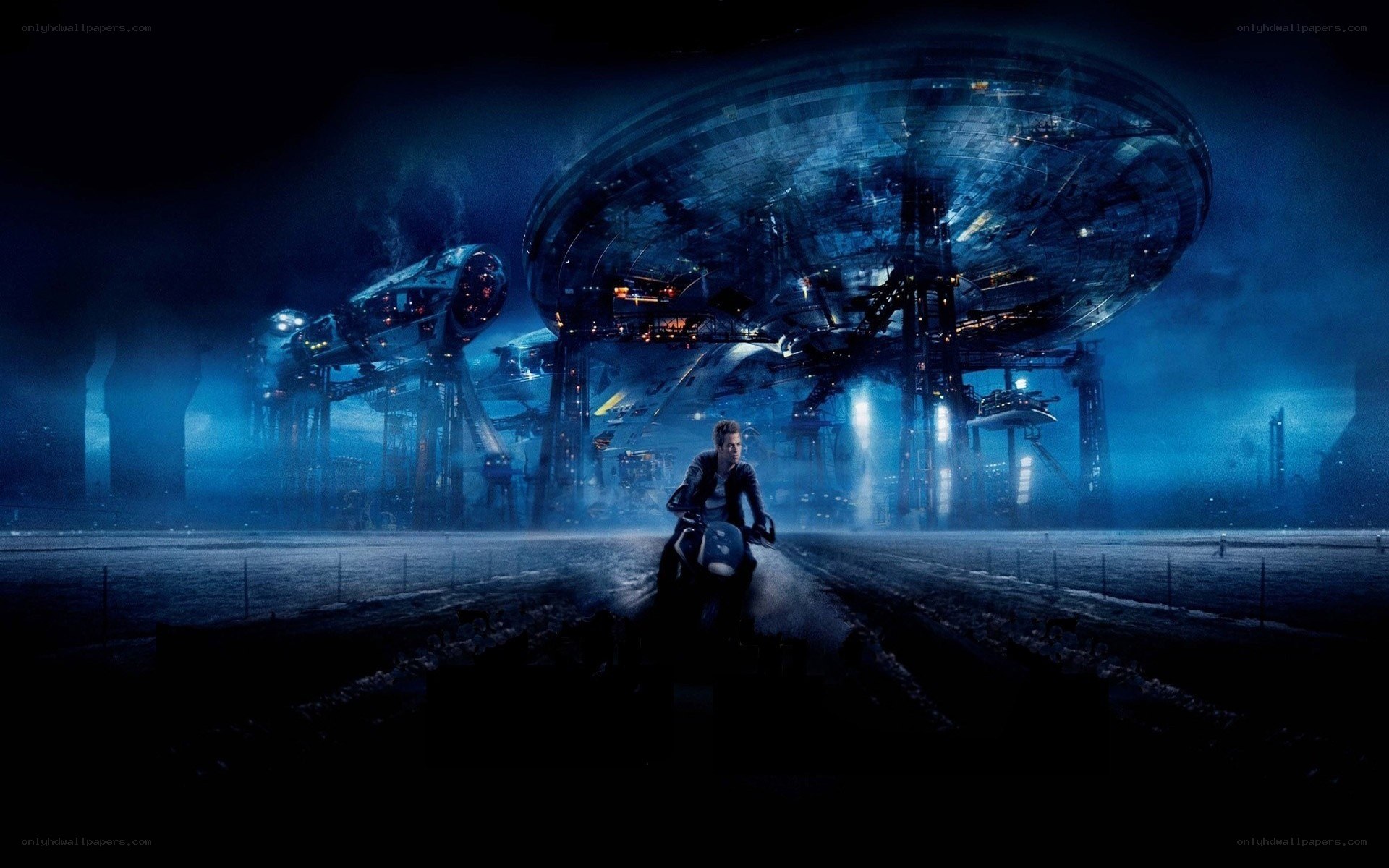 futuristic cityscape at night