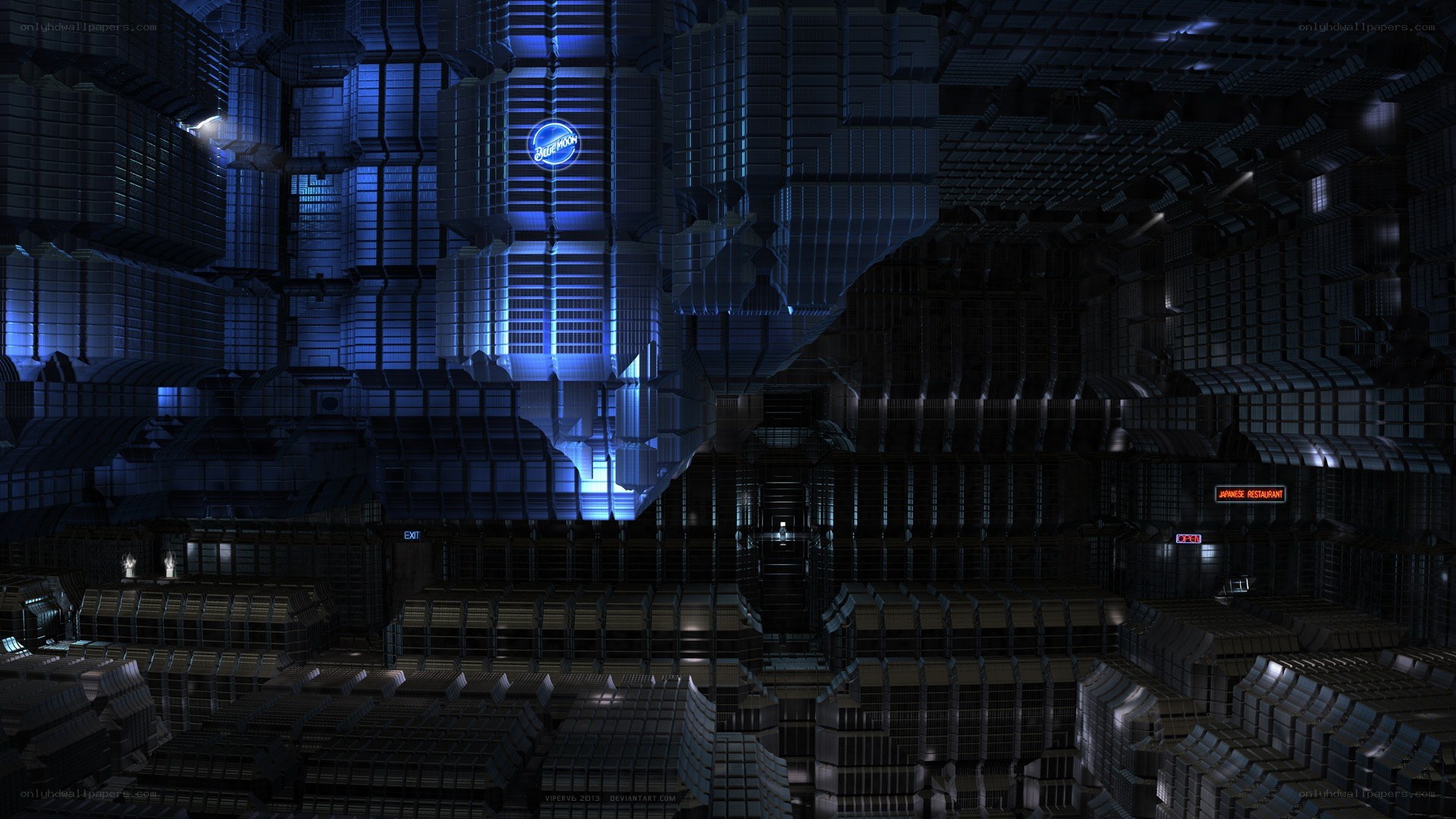 futuristic cityscape at night
