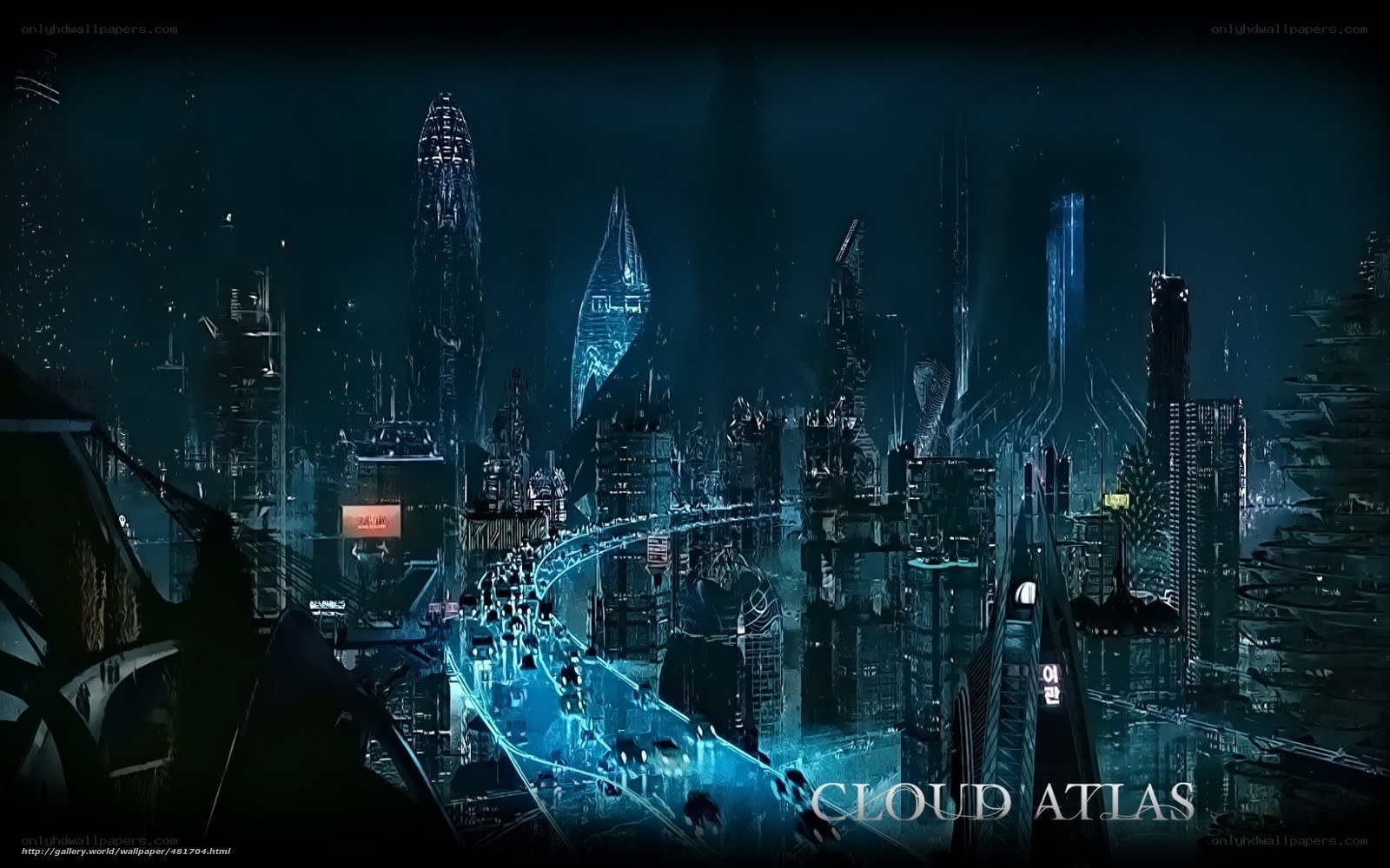 futuristic cityscape at night