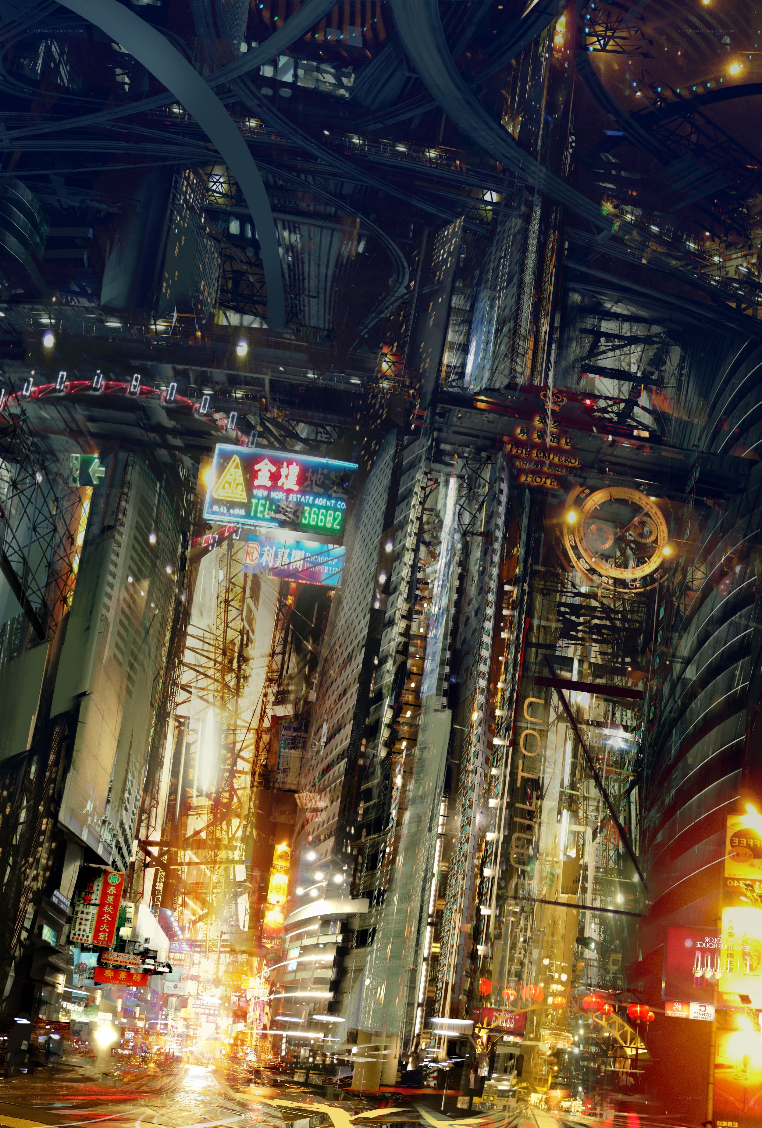futuristic cityscape at night