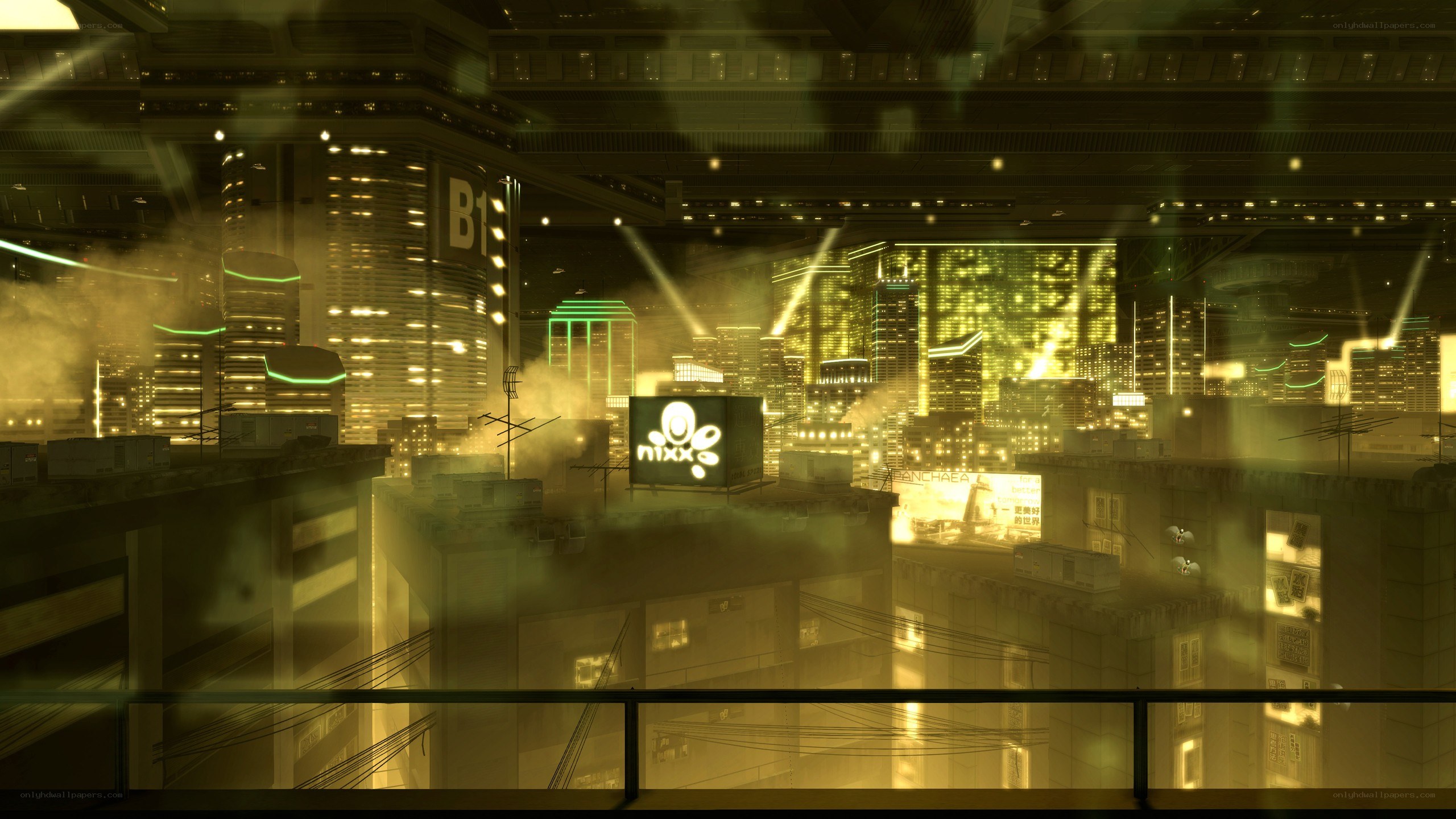 futuristic cityscape at night