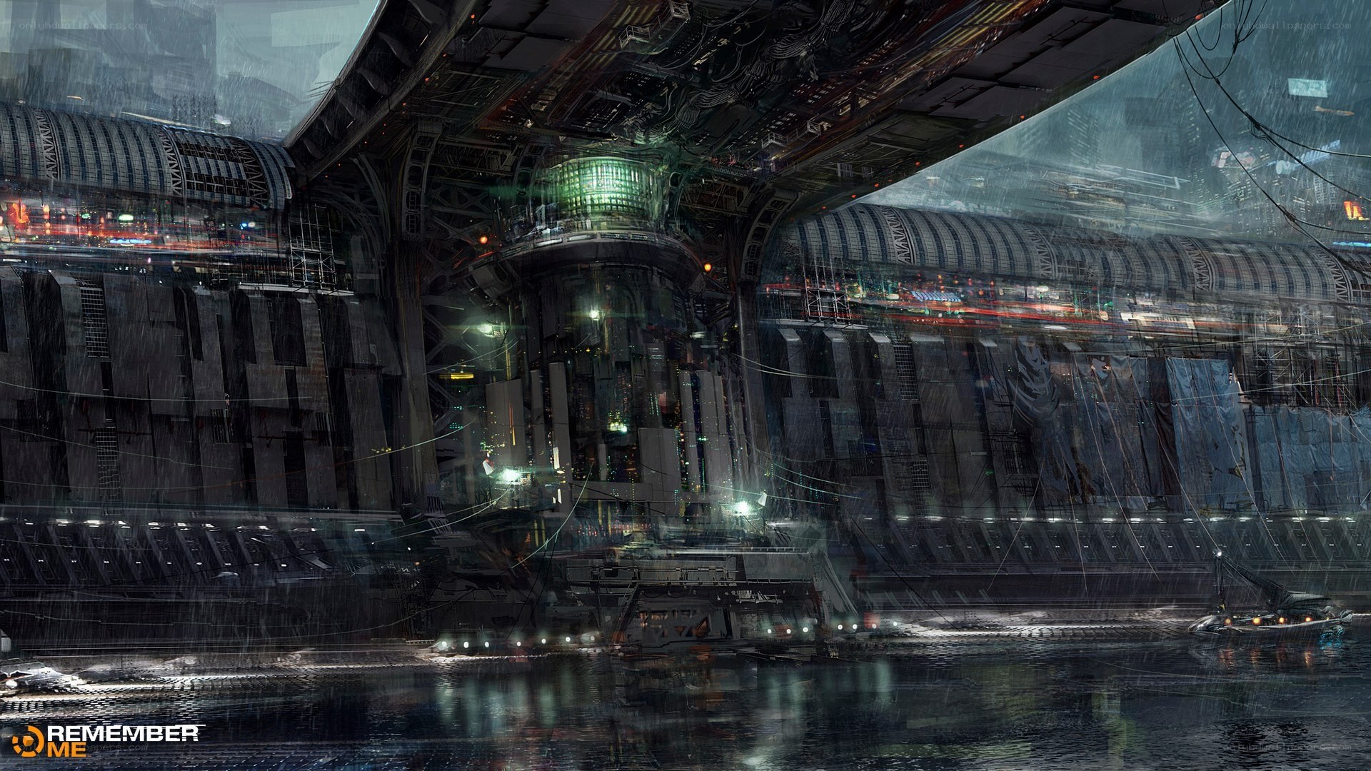futuristic cityscape at night